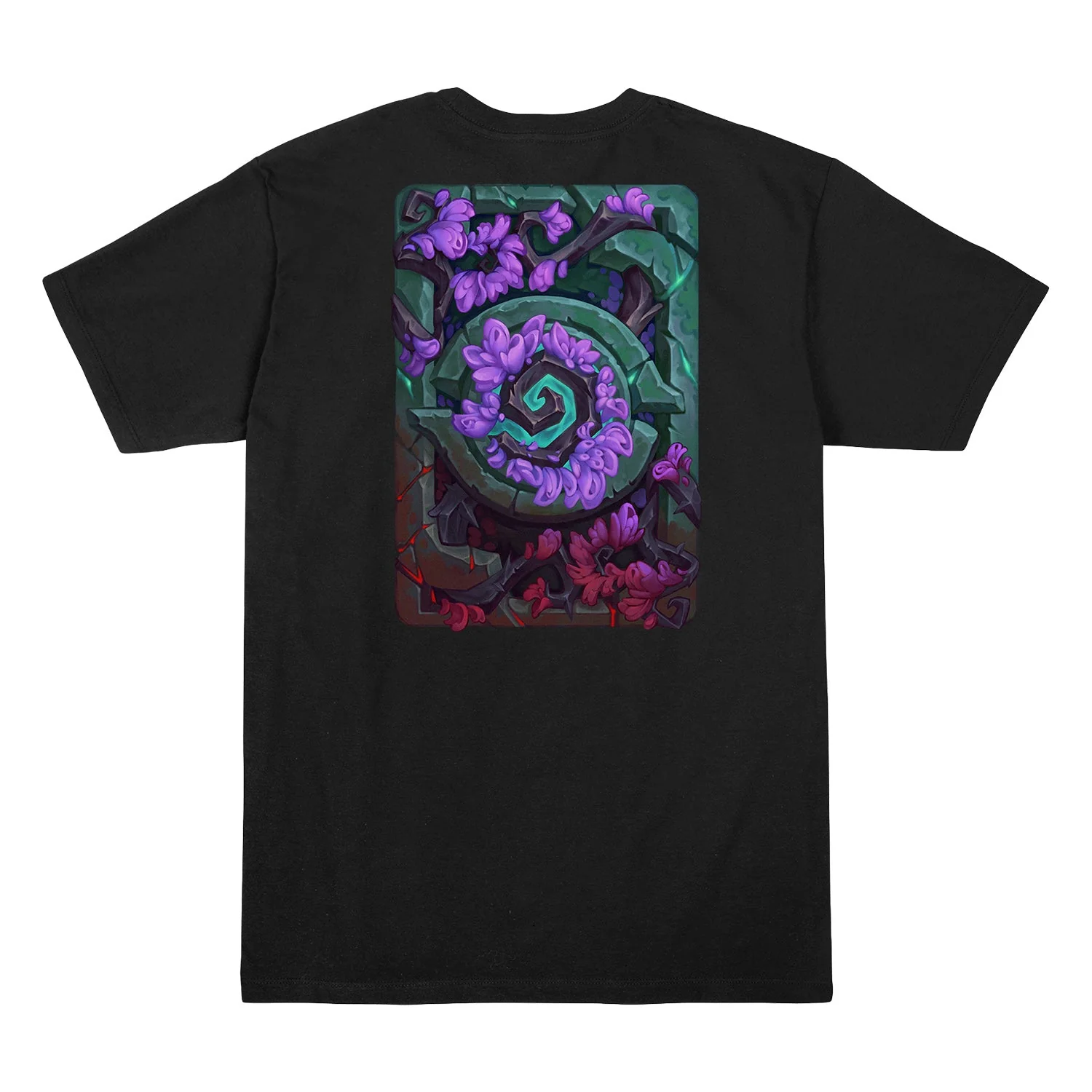 Hearthstone Emerald Dream Card Back Black T-Shirt - Image 2