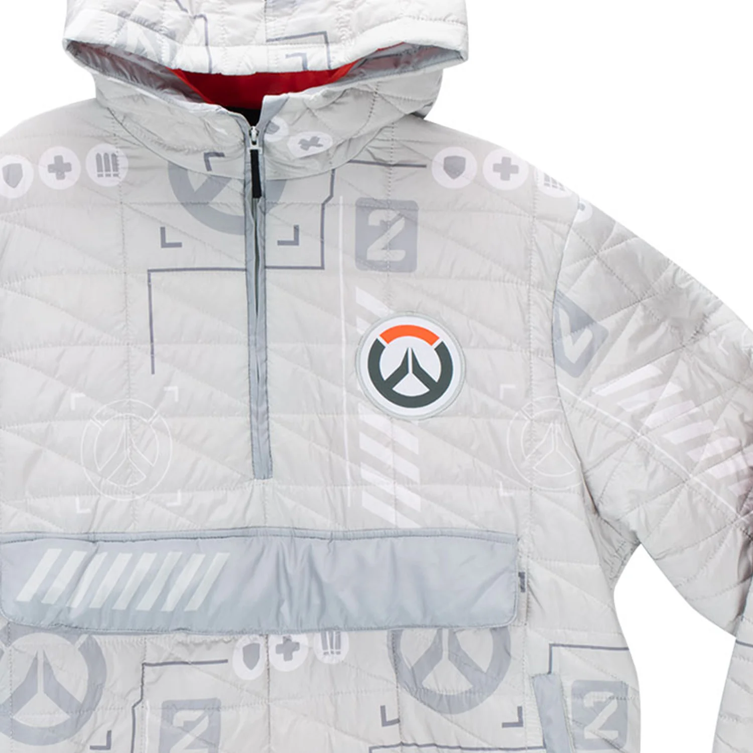Overwatch 2 Logo White Half-Zip Pullover Jacket - Image 3