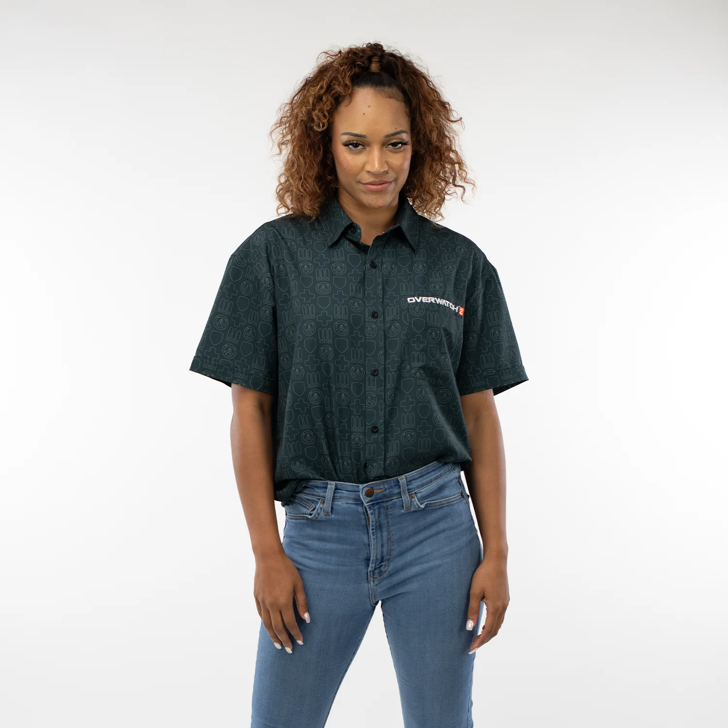 Overwatch 2 Grey Button-Up Shirt - Image 4