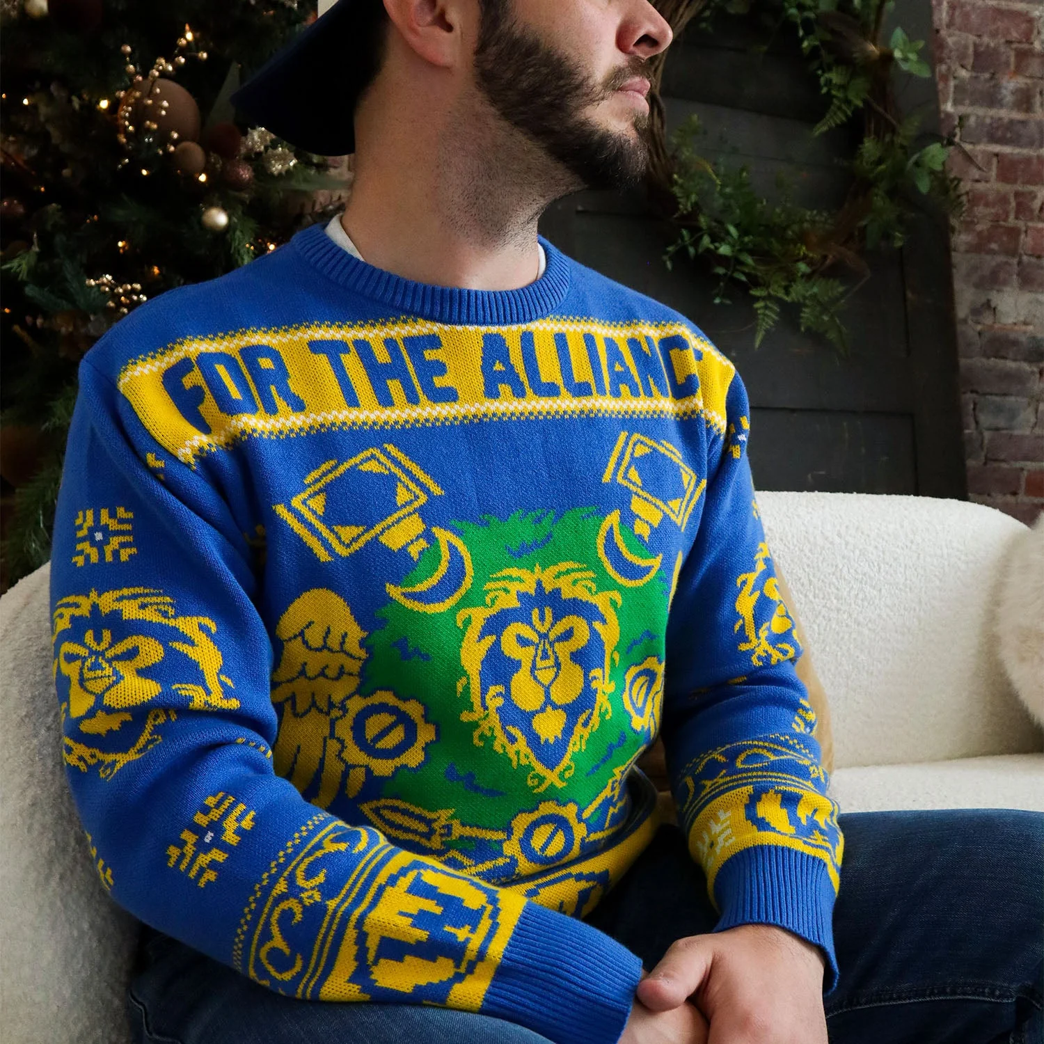 World of Warcraft Alliance Wreath Holiday Sweater - Image 5